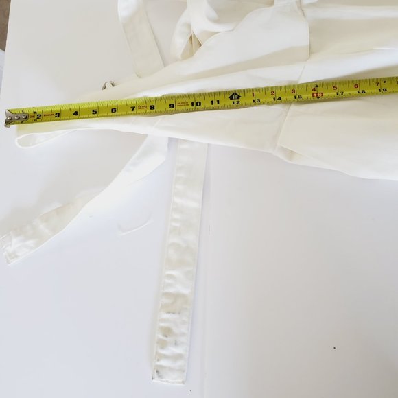 Anthropologie Jumpsuit Chino Wide Leg Tie Waist Modern Scalloped Cream 2 - Picture 13 of 14